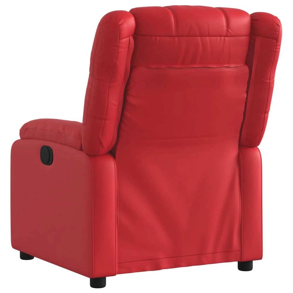 Poltrona Reclinabile Rossa in Similpelle
