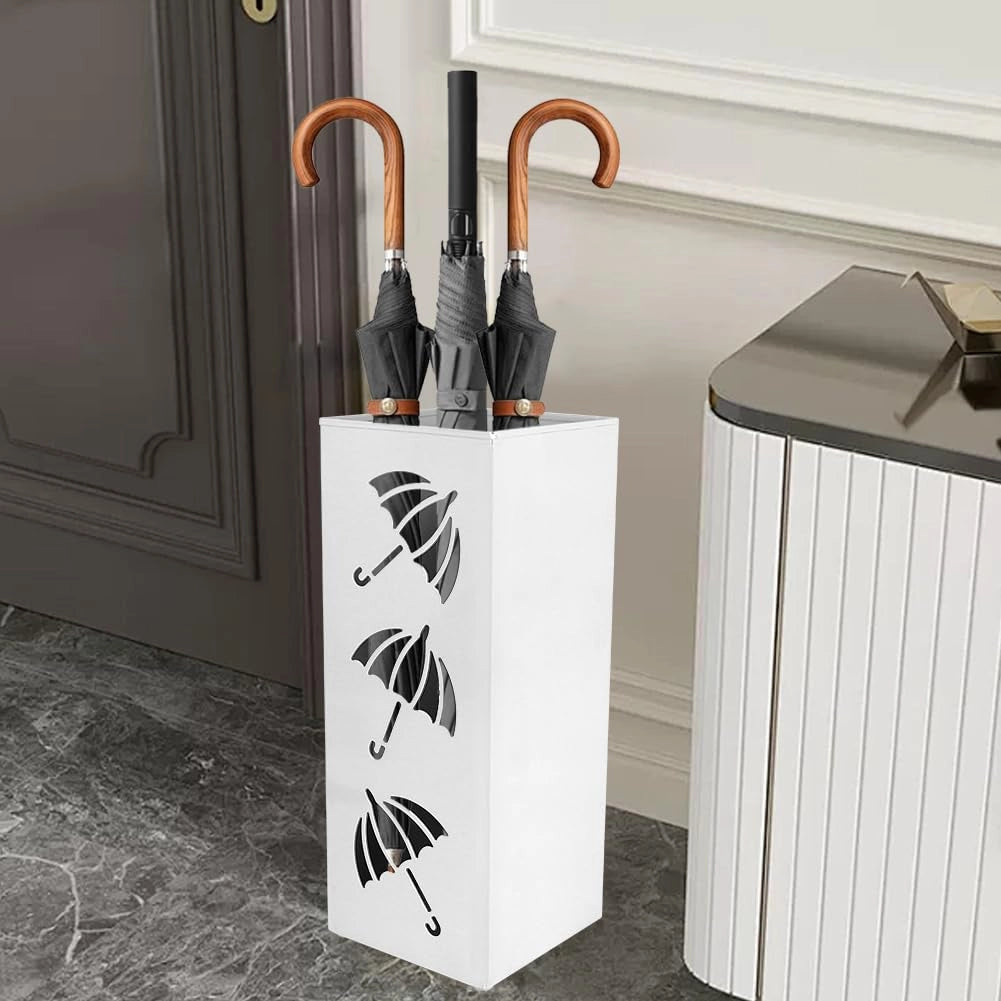 Portaombrelli da pavimento, 42 cm, bianco, per ombrelli e bastoni
