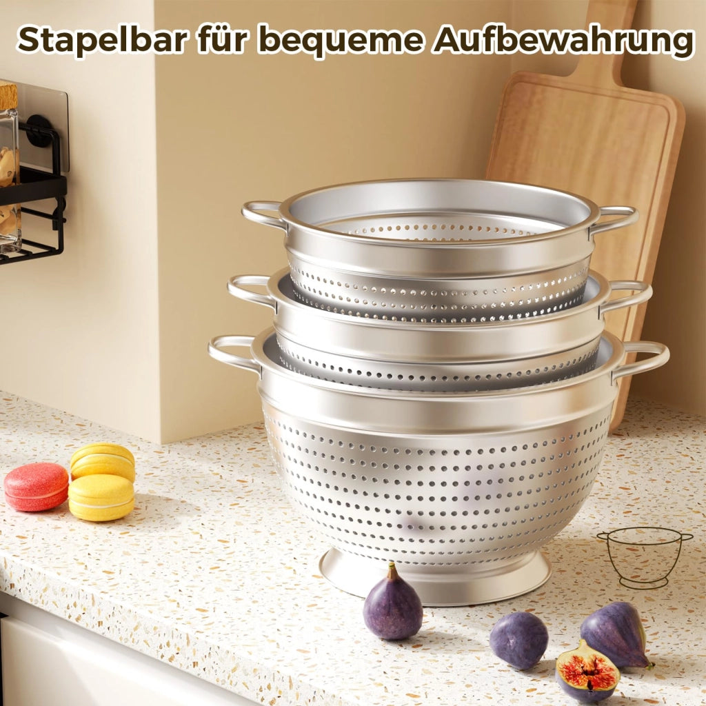 Set di 3 setacci, acciaio inossidabile, diametro 20/24/26 cm, maglia fine