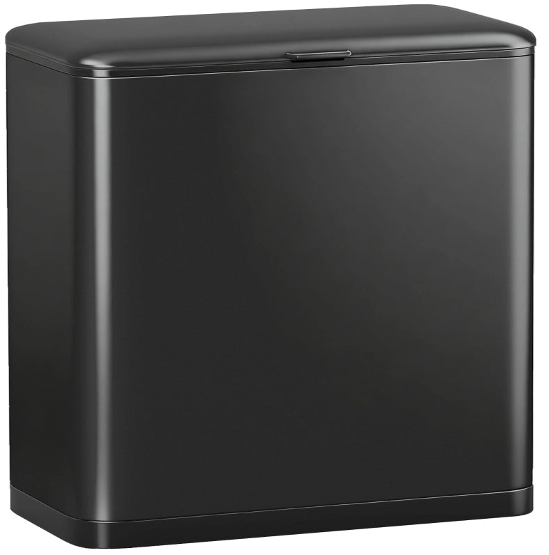 Pattumiera 8 L 29,7 x 17,4 x 30 cm in acciaio inox nero da appoggio o sospesa