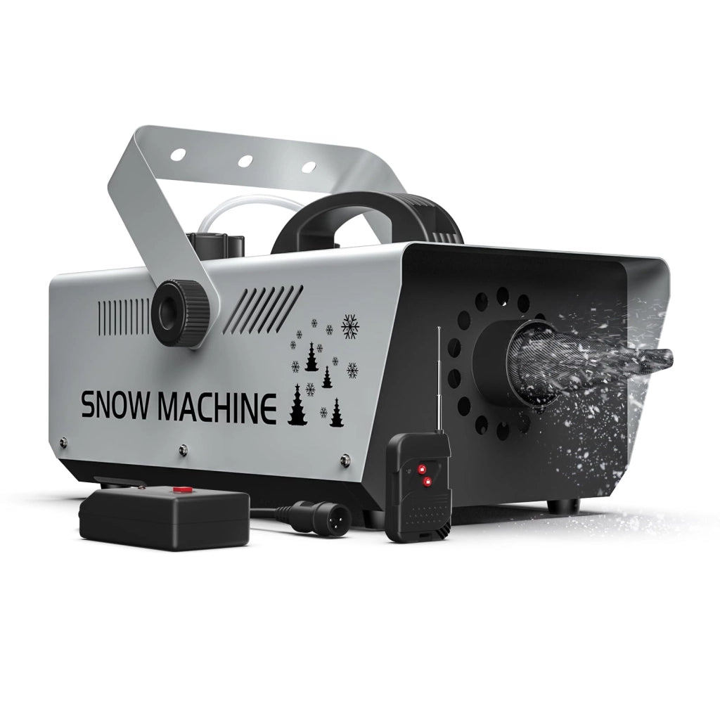 Macchina per neve da 1200 W con telecomando, ideale per feste ed eventi