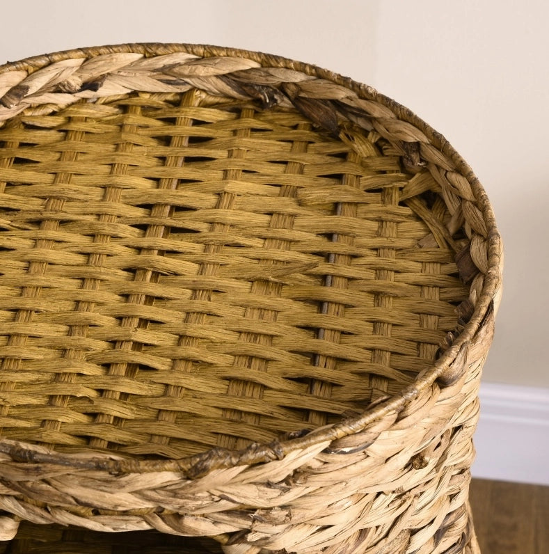 Tonneau per gatto 40 x 73 cm in giacinto d'acqua marrone con cuscini