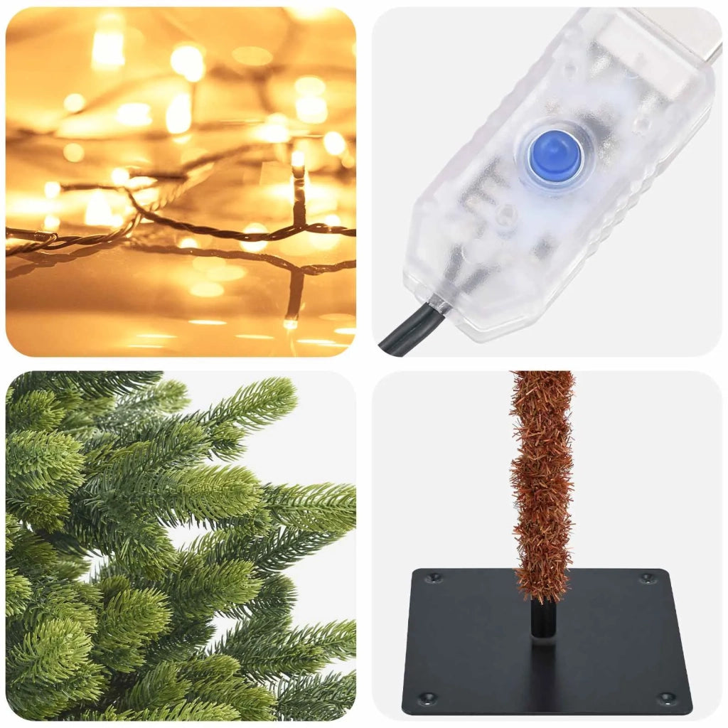 Albero di Natale Artificiale con Rami Pieghevoli 150 cm 150 LED 3465508