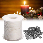 Candele in cotone, 60 metri + 100 supporti, fai da te