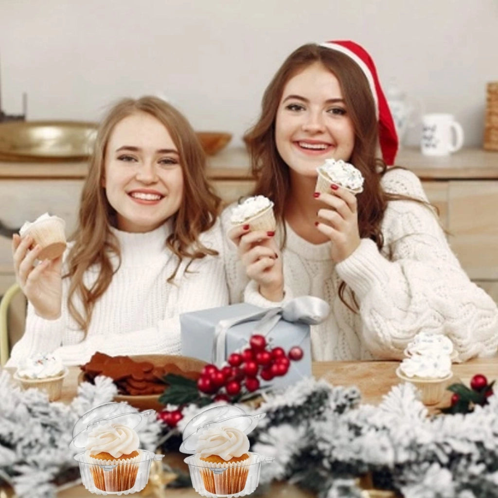50 contenitori per cupcake, trasparenti, da 11,5 cm, adatti per torte e insalate