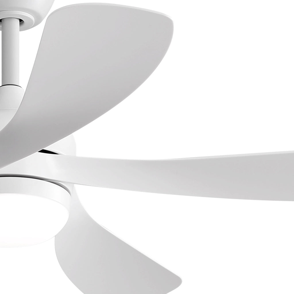 Ventilatore da soffitto da 42 pollici con luce LED dimmerabile; motore DC silenzioso e telecomando bianco