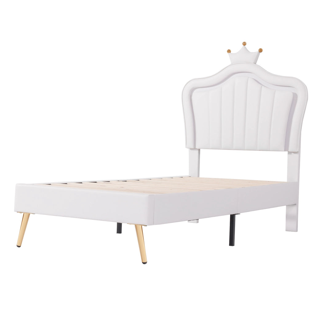 Letto per bambini 90 x 200 cm bianco con testiera a conchiglia