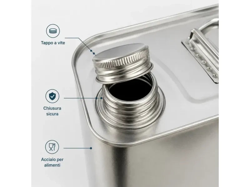 Lattina Inox 18/10 Minox 5 Lt per Olio Alimentare