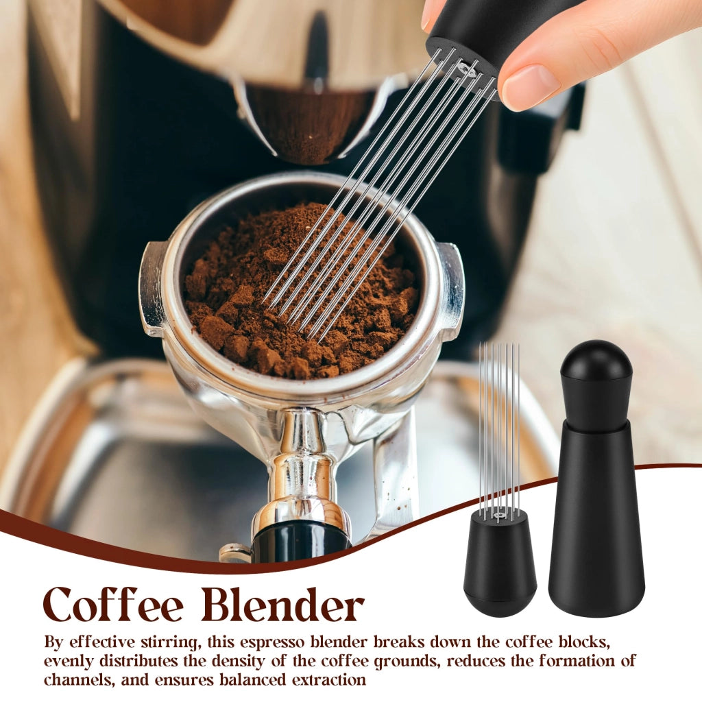 WDT-Tool Espressonadel, 12 aghi, regolabile, in alluminio, colore nero
