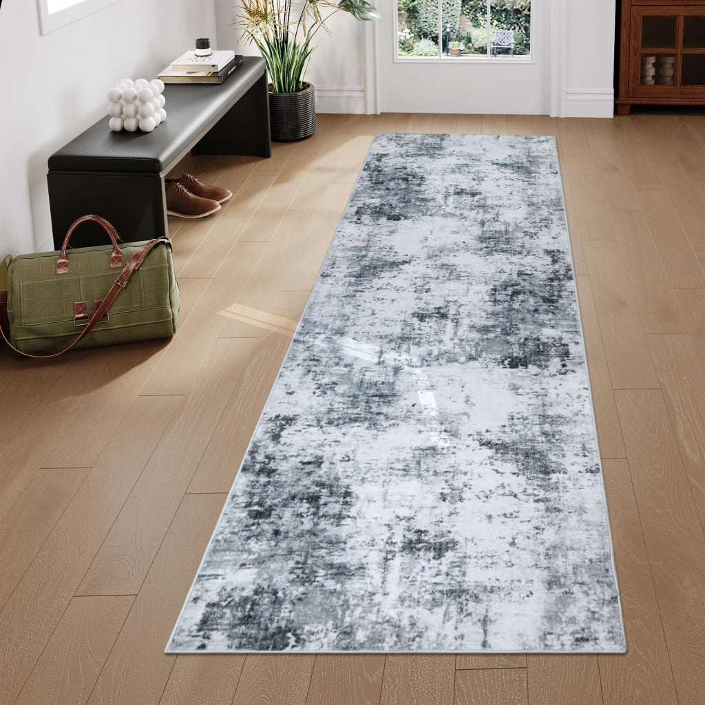 Tappeto per corridoio, dimensioni 65x240 cm, lavabile, design astratto, pelo corto, adatto per corridoio e cucina