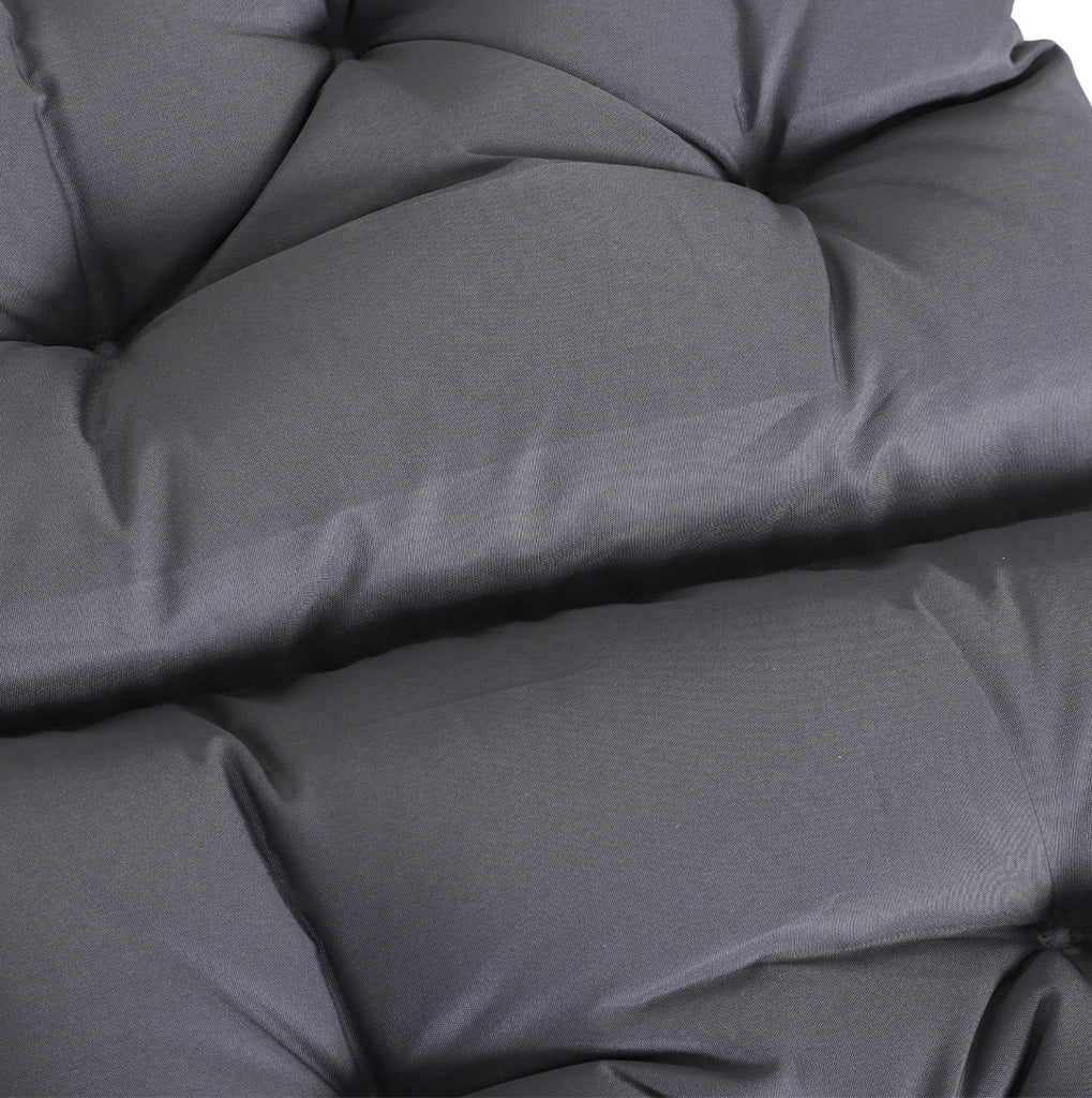 CUSCINO per sedia 50x98x8 cm grigio, Set da 2 pezzi