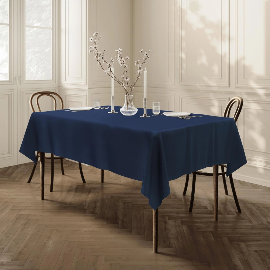 Tovaglia rettangolare in poliestere, 140x240 cm, blu scuro