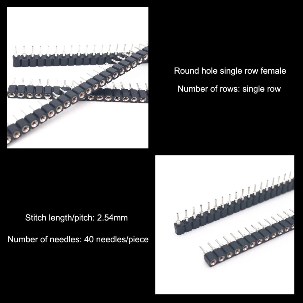 Barra di connettori da 2,54 mm, 40 pin, confezione da 5 pezzi, stagnata, per Arduino e PCB