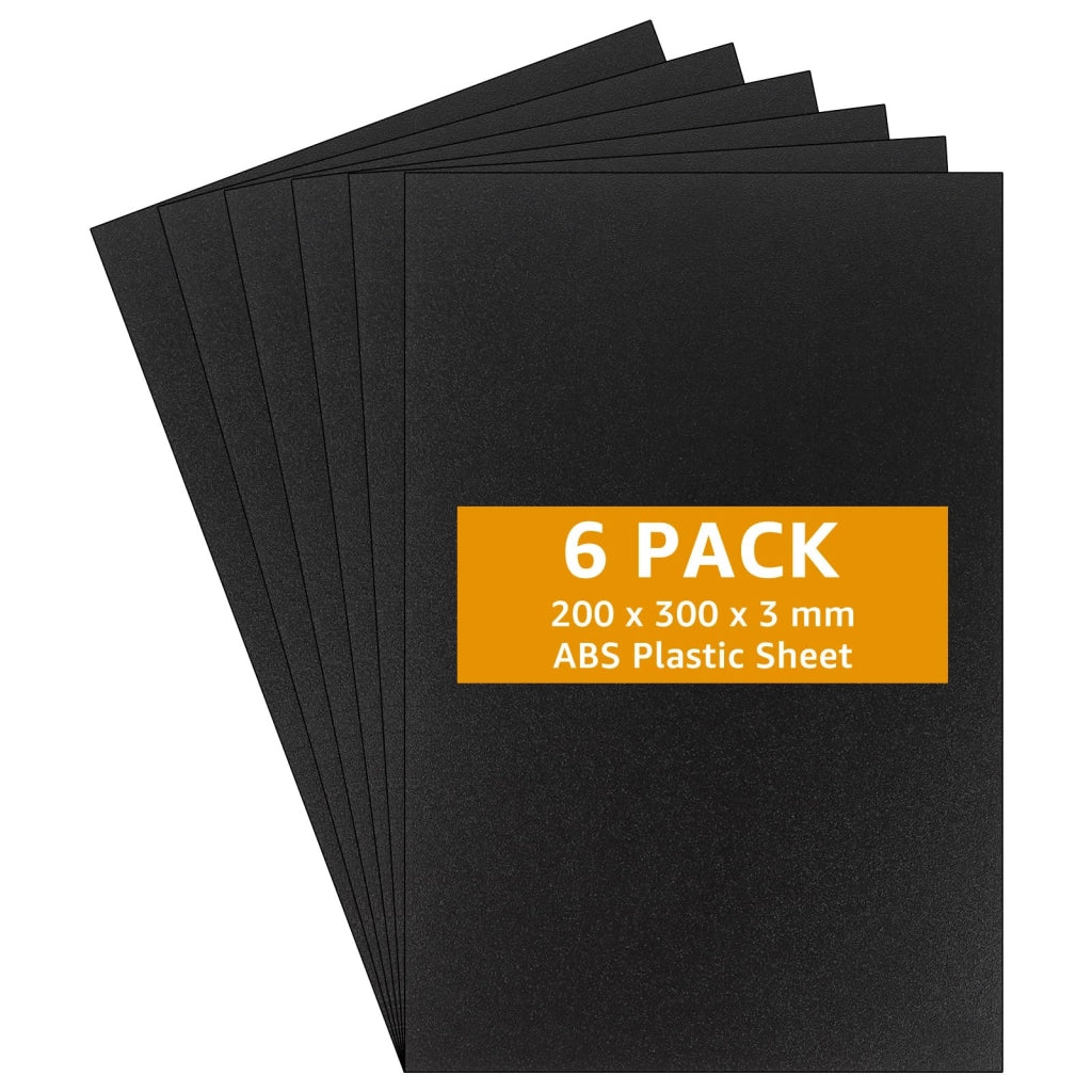 Piastre in plastica, 6 pezzi, dimensioni 30x20 cm, spessore 3 mm, colore nero, materiale ABS