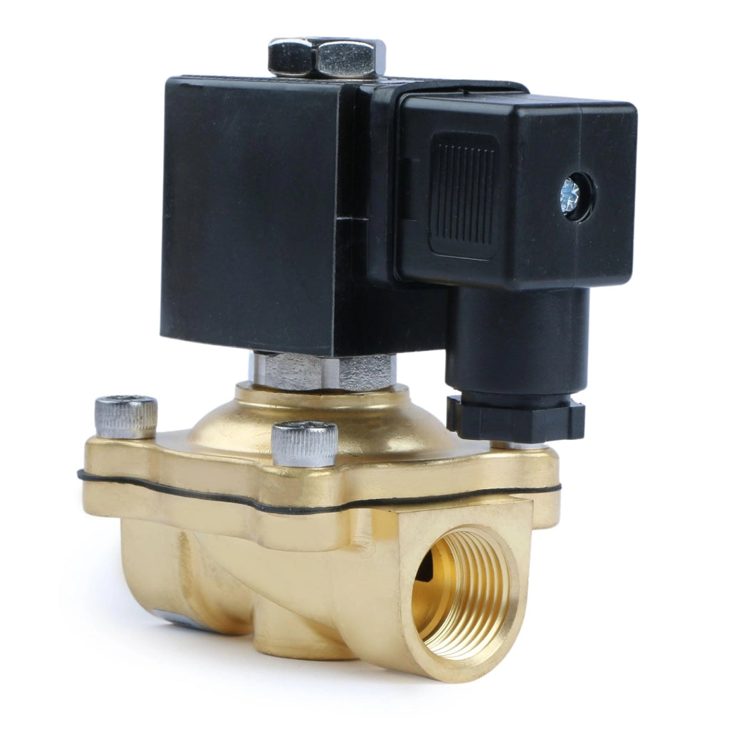 Elettrovalvola in ottone, attacco G 1/2", 12V DC, normalmente chiusa, pressione di esercizio 0,1-10 bar