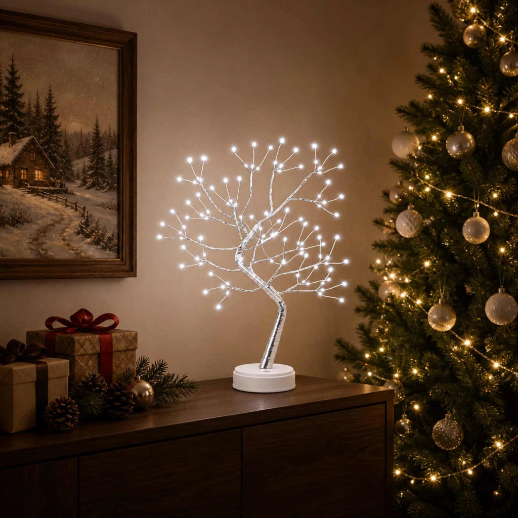 Mini albero di Natale starburst 2 pz Argento 12 x 50 cm Acciaio 42055370