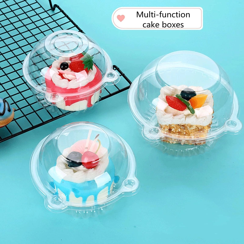 50 contenitori per cupcake, trasparenti, da 11,5 cm, adatti per torte e insalate