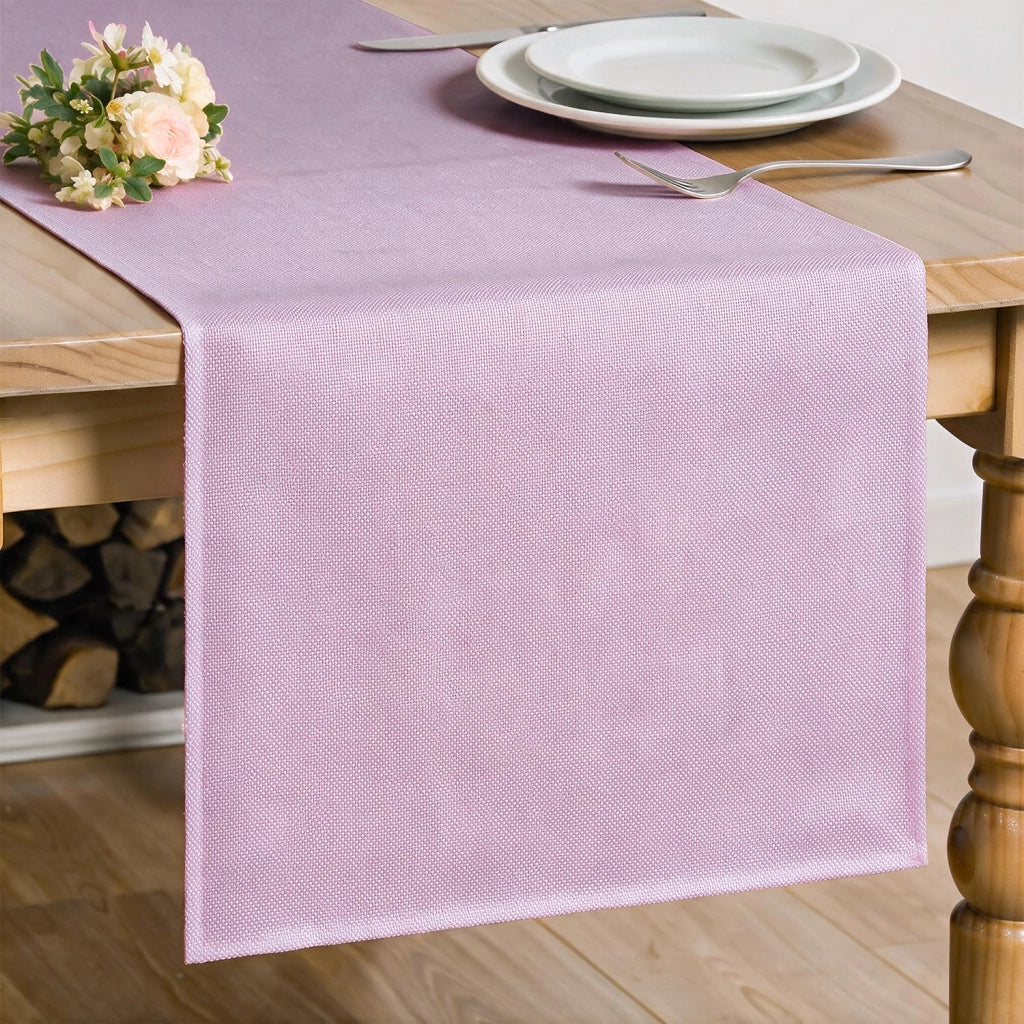Tavolino da caffè, dimensioni 40x140 cm, color lilla chiaro, in poliestere, per 2-4 persone