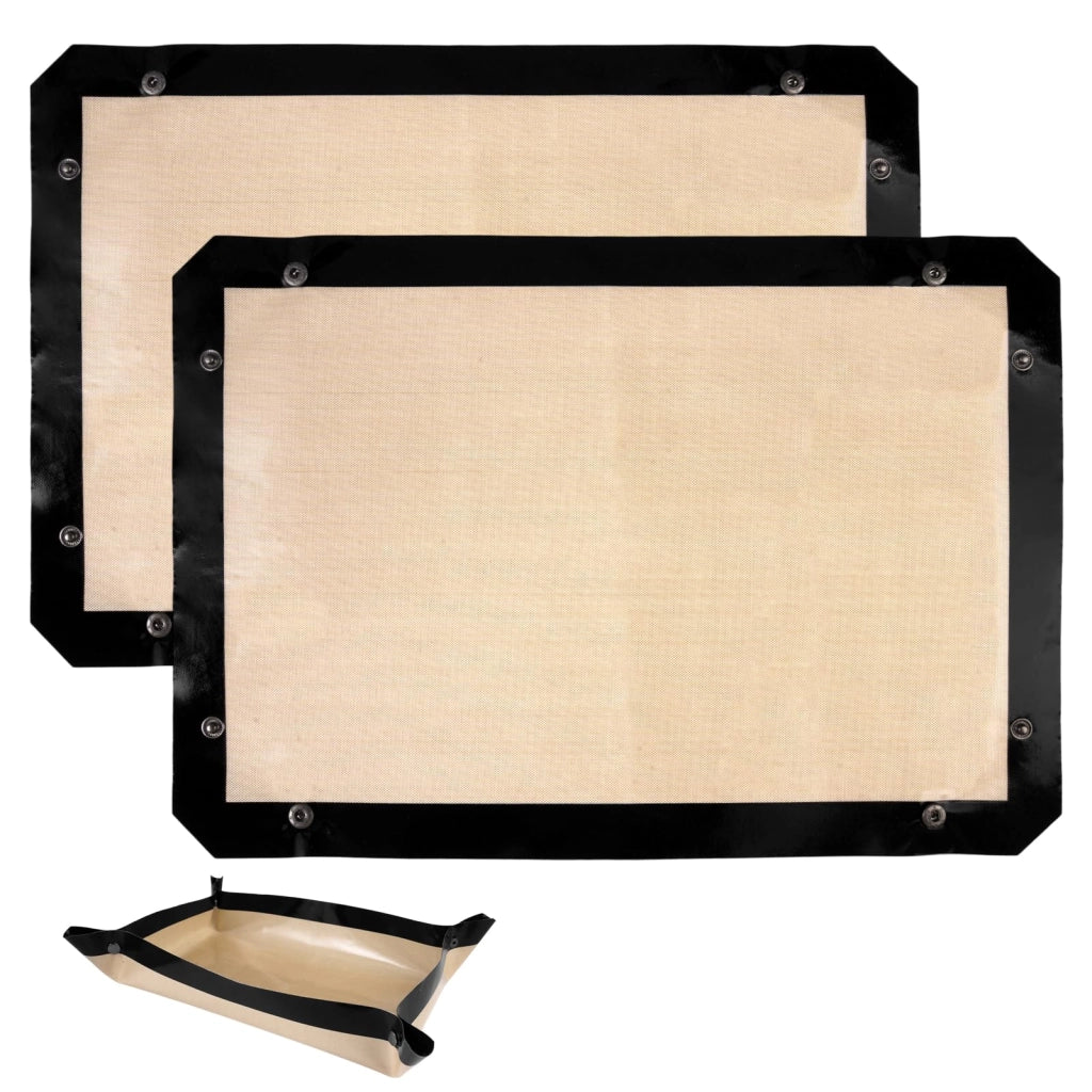 2 tappetini in silicone per la cottura, dimensioni 42x29,5 cm, rettangolari, con rivestimento antiaderente