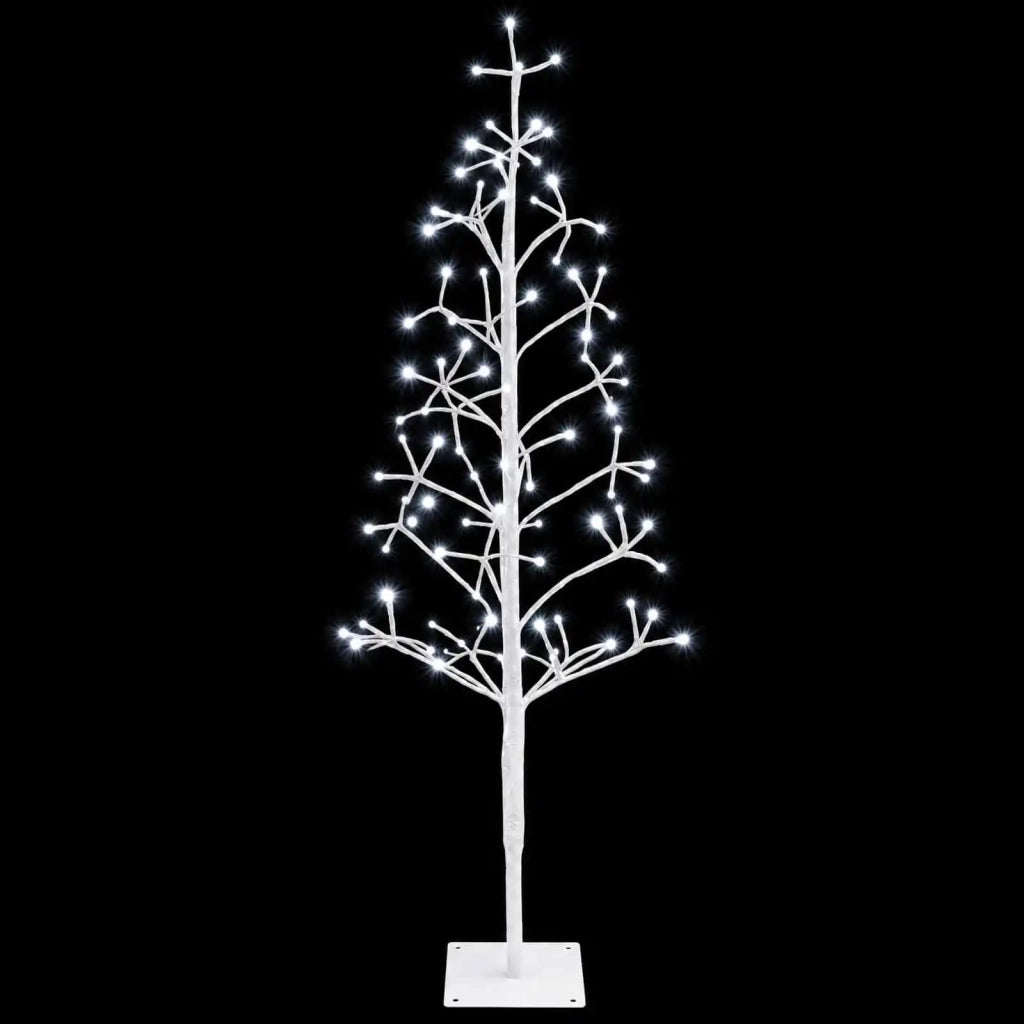 Albero di Natale con luci LED Bianco 18 x 18 x 120 cm Acciaio 42055316