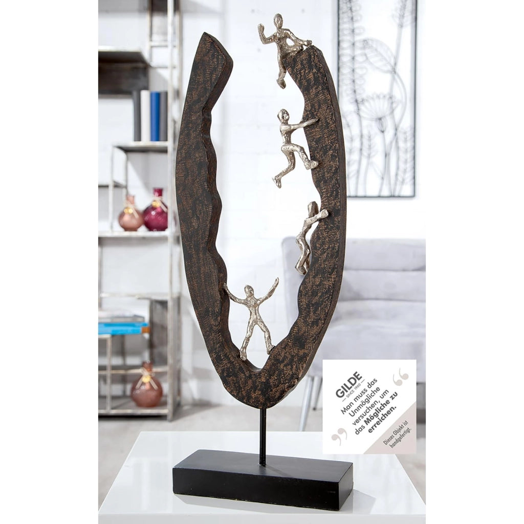 Skulptur "Succeed", alluminio/legno, altezza 59 cm, nero e argento