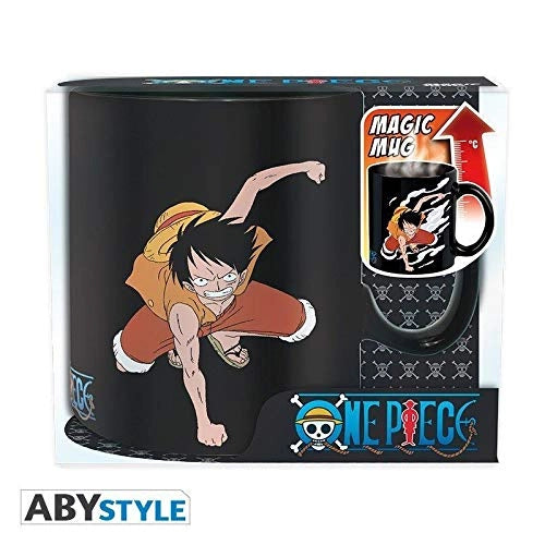 Tazza termocromatica One Piece, 460 ml, con i personaggi Ruffy e Ace
