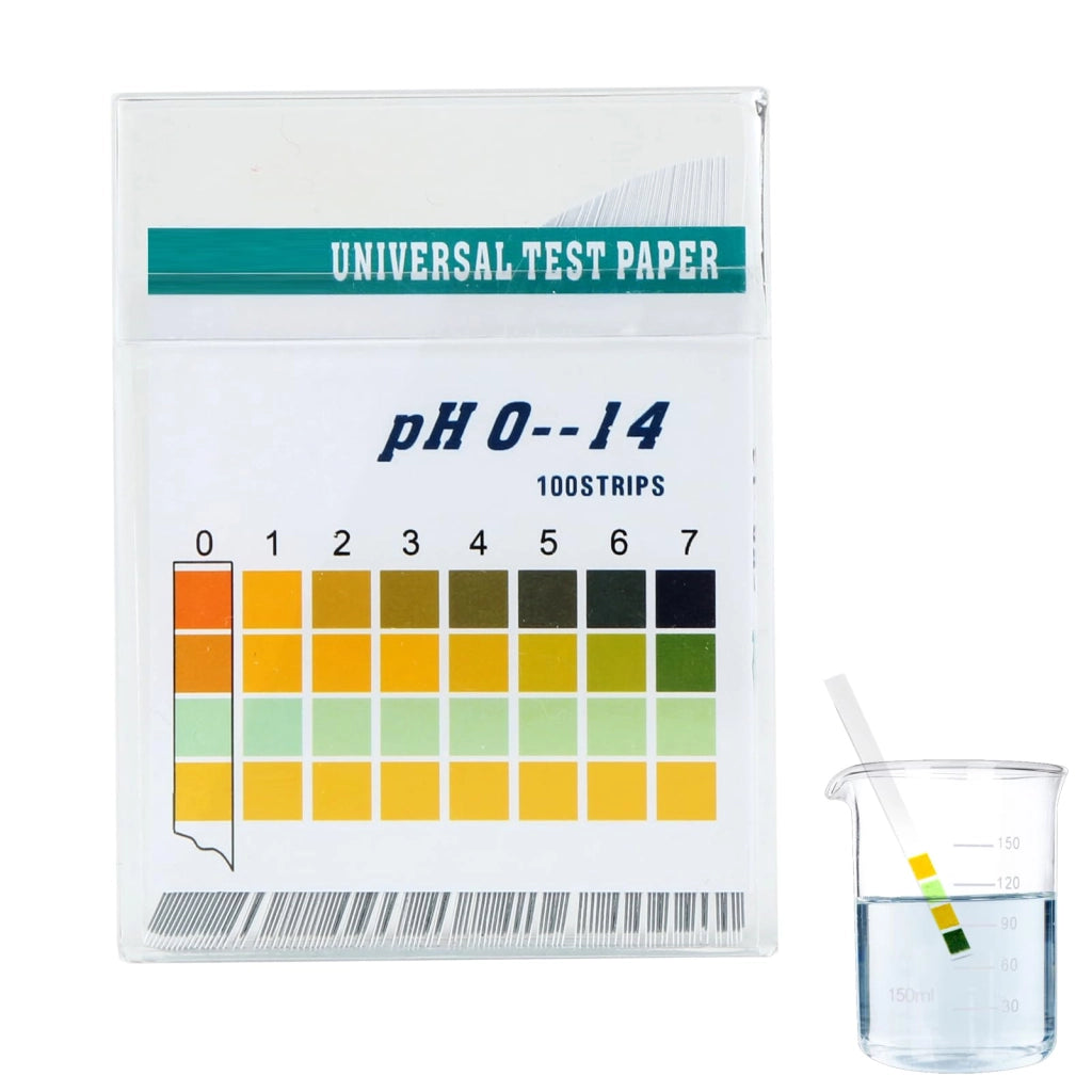 Strisce per test del pH, 100 pezzi, intervallo di misurazione 0-14, universali