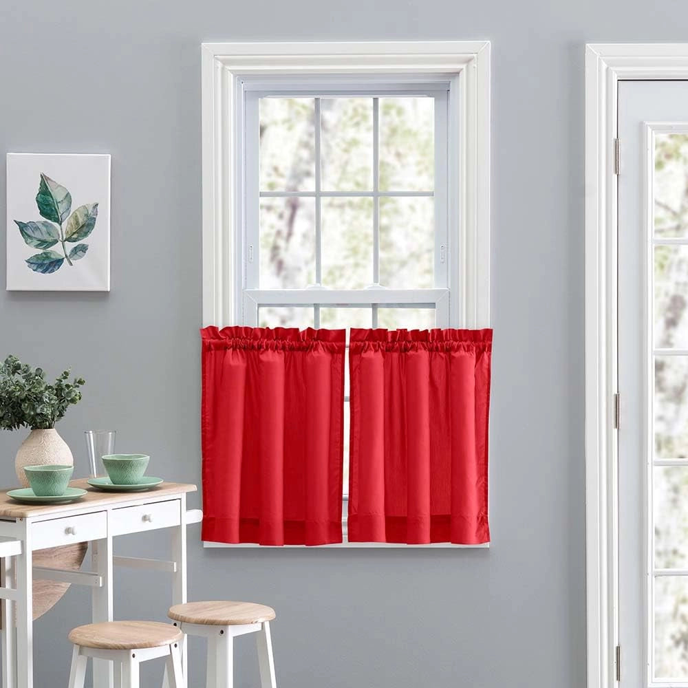 Tende a palloncino Stacey, 2 pannelli, 61x142 cm, rosse, in poliestere