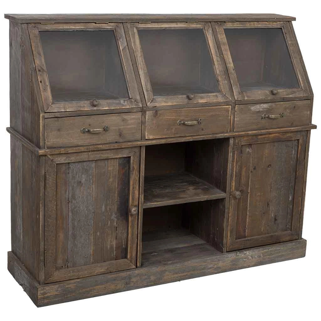 Credenza in legno marrone 122x37x103h cm