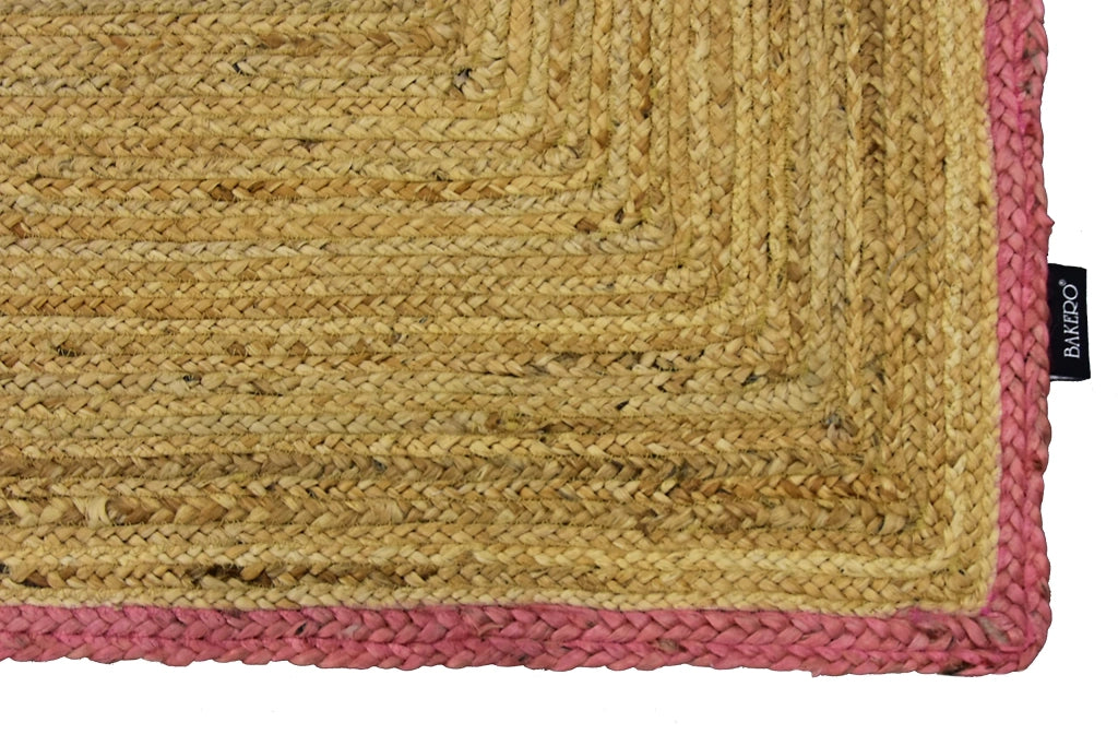Tappeto Houston, color rosa, 120x180 cm, in juta, stile boho