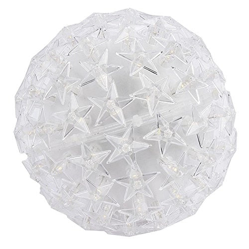 Lampada a LED a forma di stella, diametro 14 cm, luce bianco caldo, 100 LED, con timer