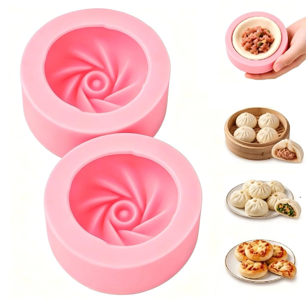 Set di 2 stampi in silicone per baozi, ideali per modellare l'impasto a mano