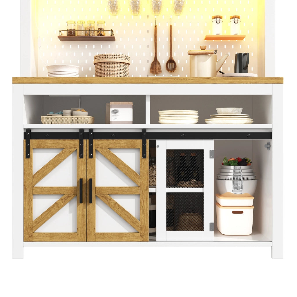 Armadio alto da cucina con porta USB bianco 120 cm