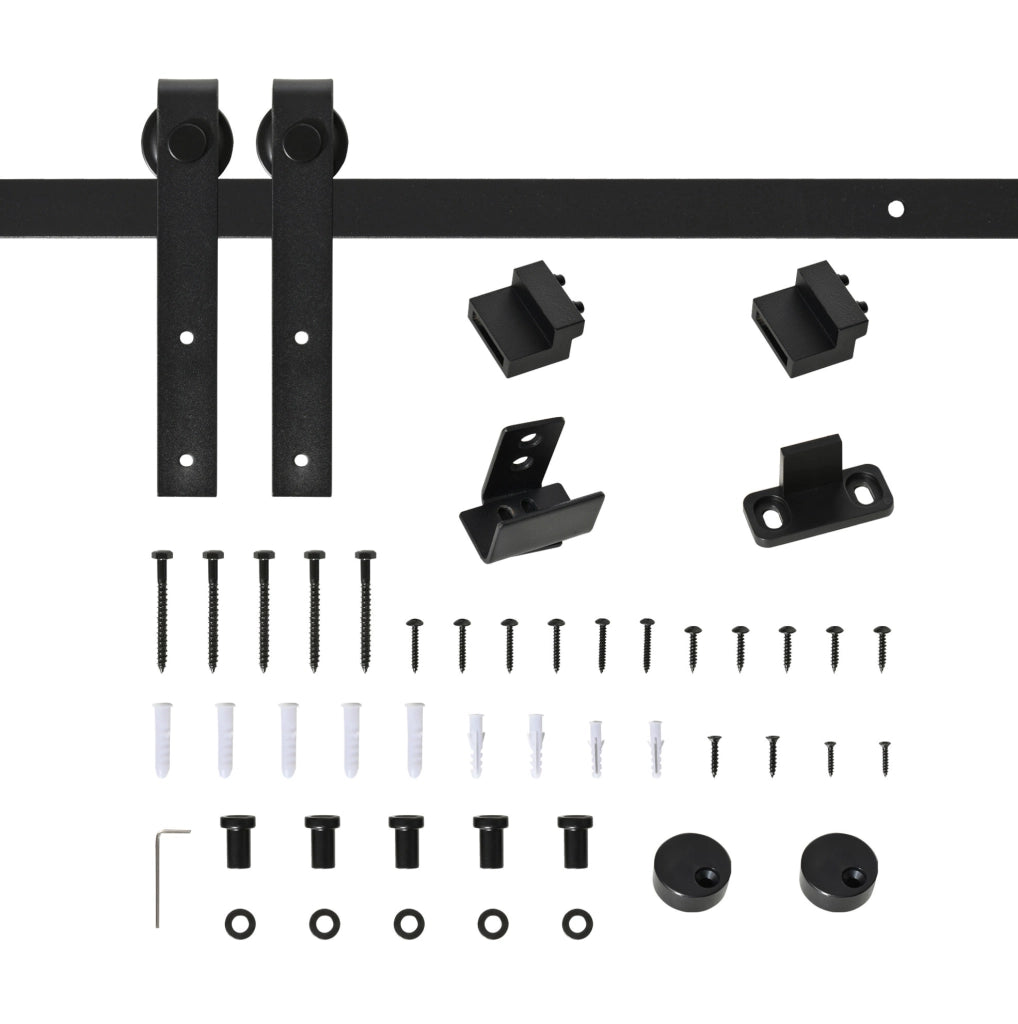 Kit binario per porta scorrevole in acciaio nero 200 cm