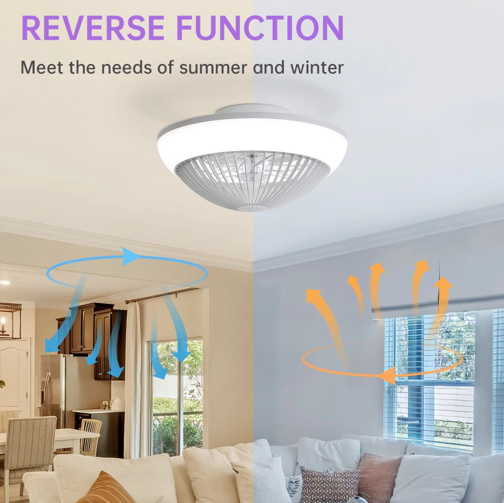 Ventilatore da soffitto 38 cm con luce LED RGB e telecomando