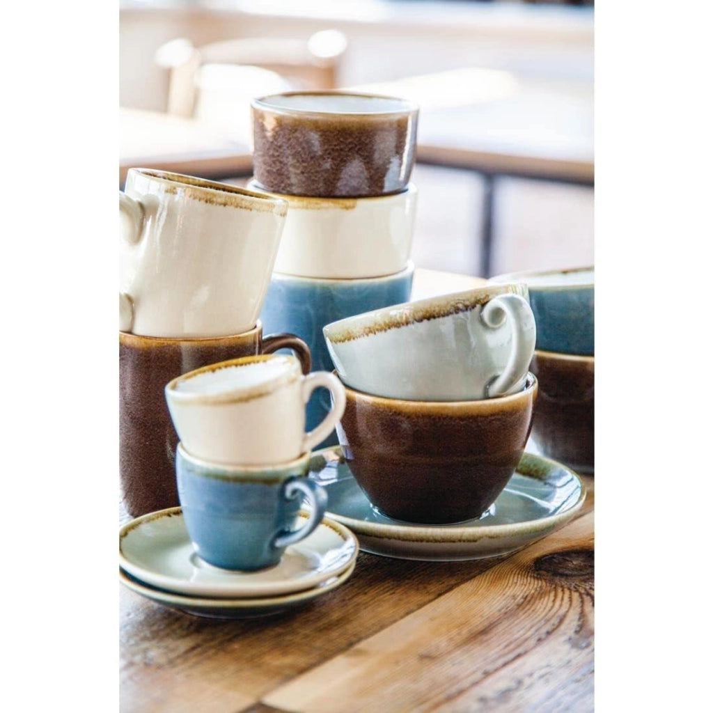 Set di 6 piattini per cappuccino, diametro 160 mm, in porcellana, dipinti a mano