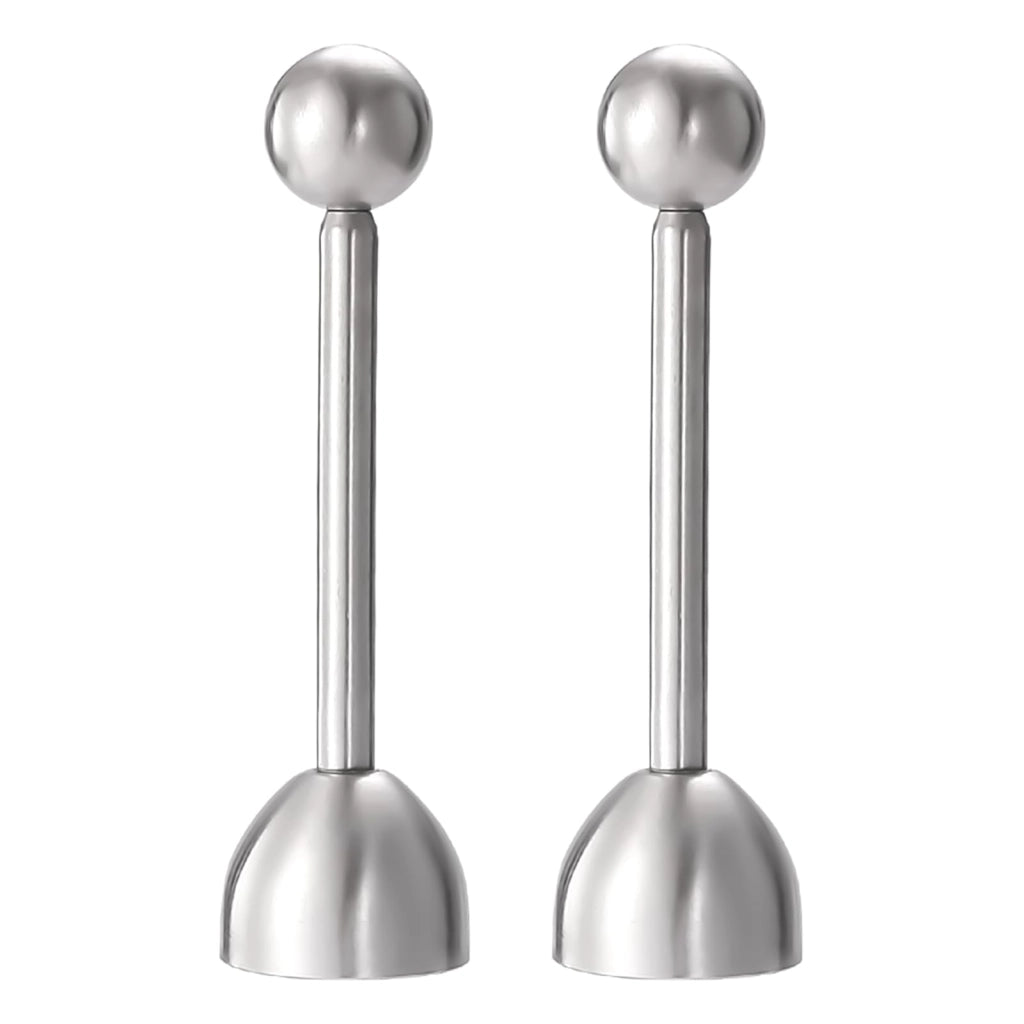 Apriscatole a sfera, 2 pezzi, acciaio inossidabile, ergonomico, argento
