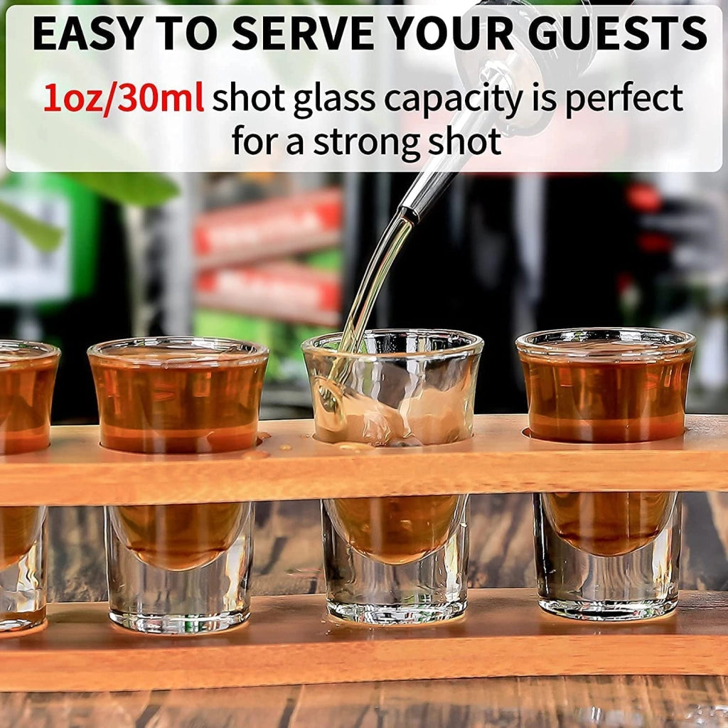 Set di 6 bicchieri da degustazione, capacità 30 ml, in vetro e metallo, forma rotonda, ideali per liquori e whisky