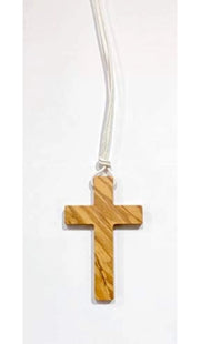 Croce per la comunione in legno d'olivo, dimensioni 7,8 x 5 cm, prodotta ad Assisi