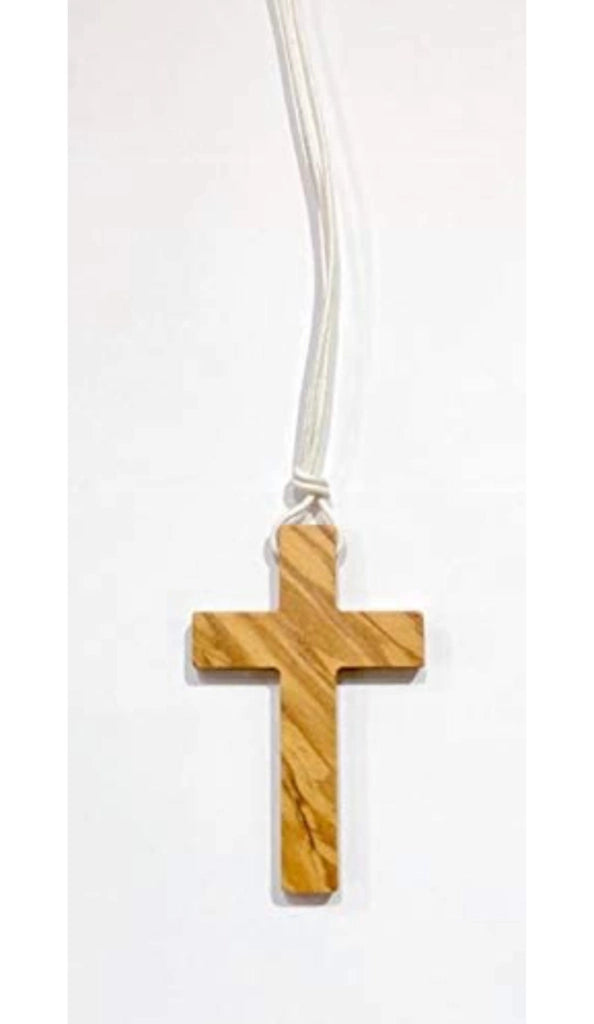 Croce per la comunione in legno d'olivo, dimensioni 7,8 x 5 cm, prodotta ad Assisi