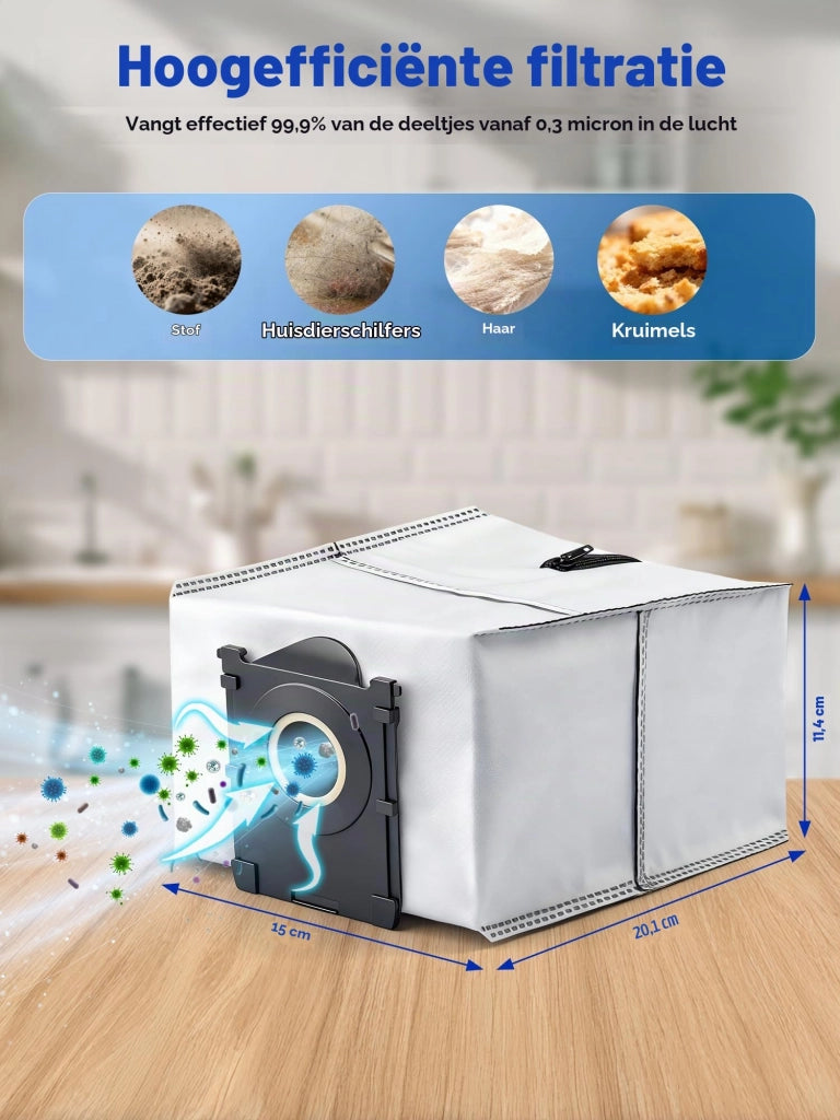 Sacchetti per aspirapolvere lavabili e riutilizzabili per Ecovacs Deebot T80 Omni/T50 Pro Omni (set da 3, 4 litri)