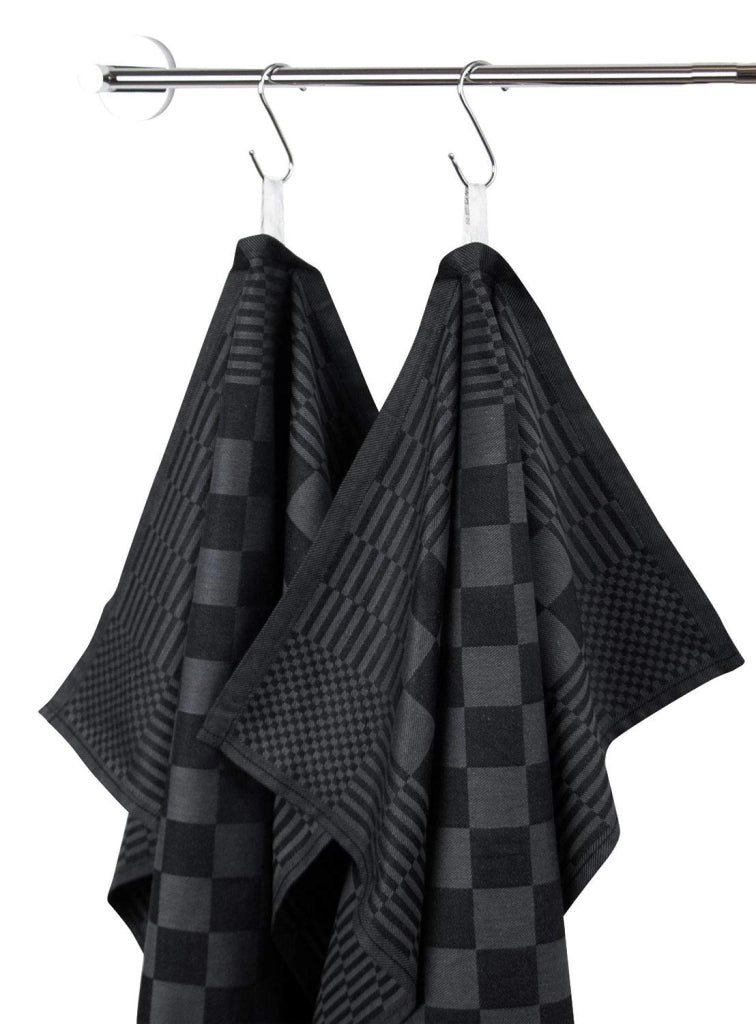 6 strofinacci da cucina, 65x65 cm, 100% cotone, 236 g/m², colore nero