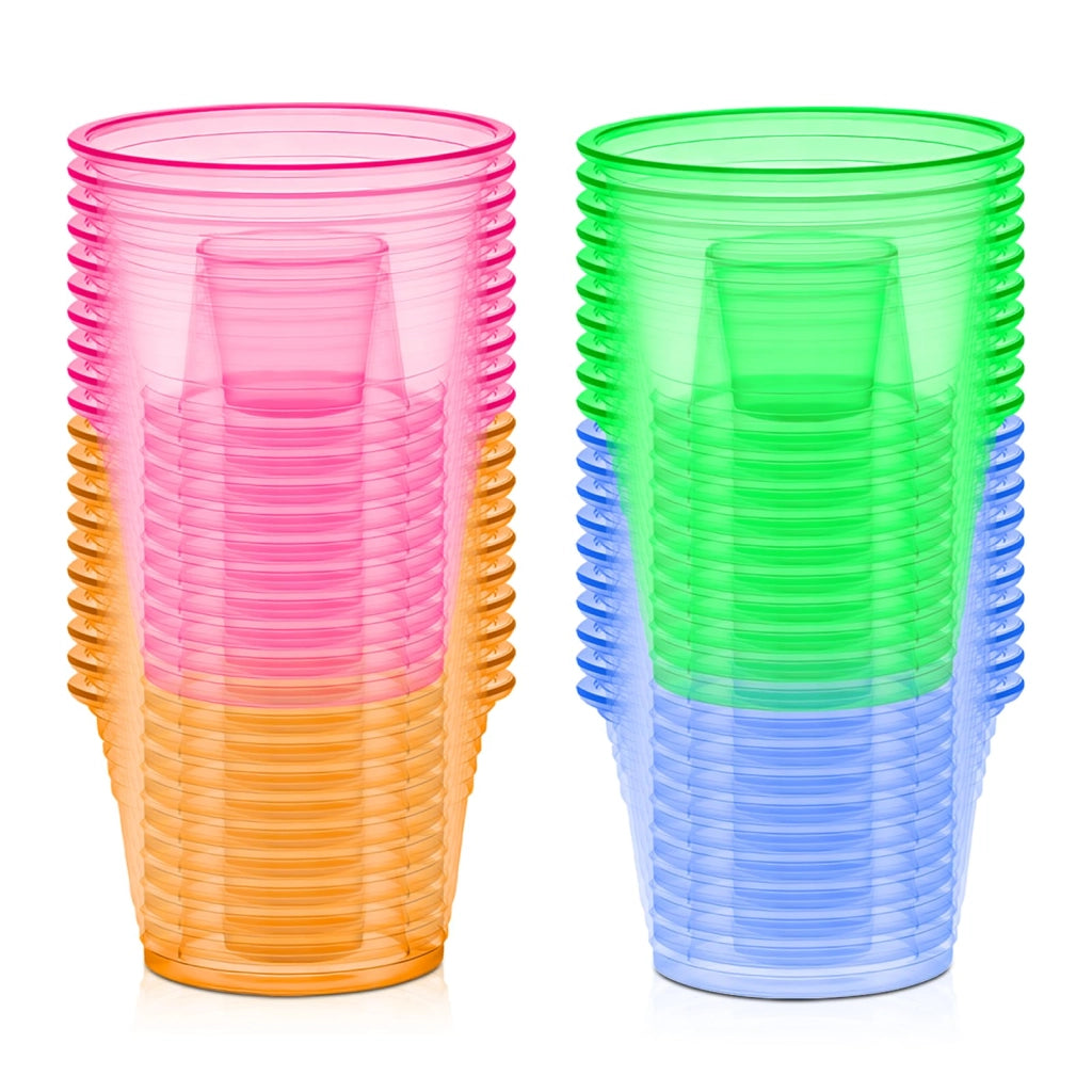 Bicchieri per cocktail "bomb", in plastica, capacità 100 ml, confezione da 100 pezzi, trasparenti