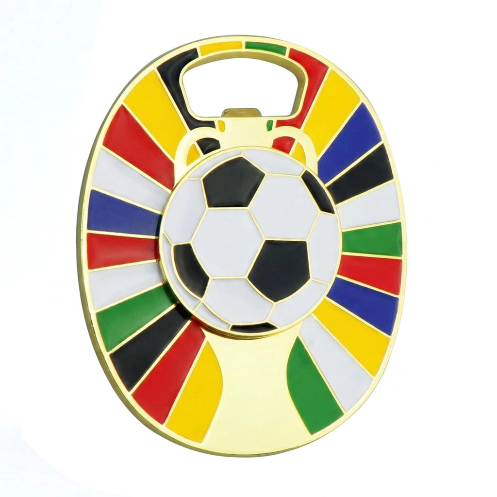 Aperitivo a forma di pallone da calcio girevole, con design a tema bandiera, confezione singola