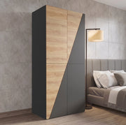 Armadio a battente 90 x 50 x 200 cm con cassetti e contenitore