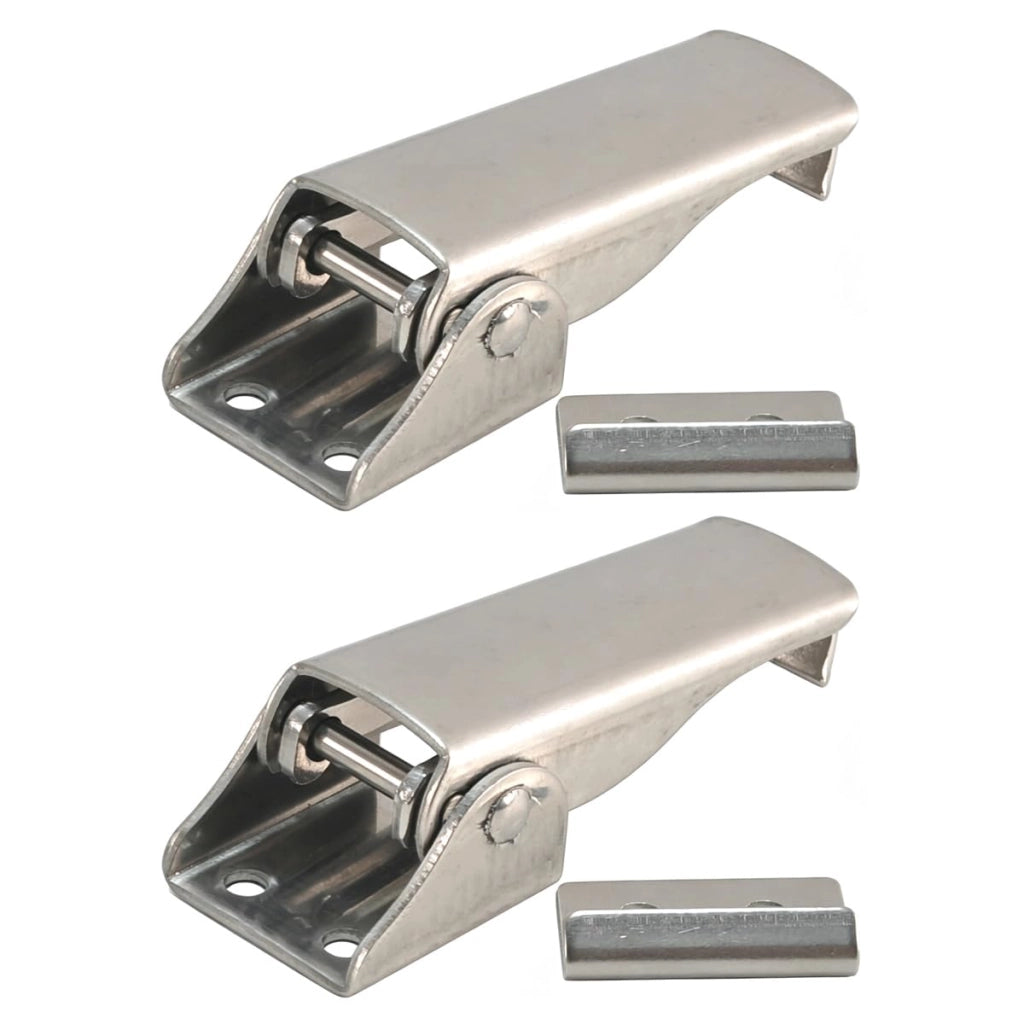 Confezione da 2 fermagli per tende in acciaio inossidabile, dimensioni 82 x 27,3 mm, colore argento