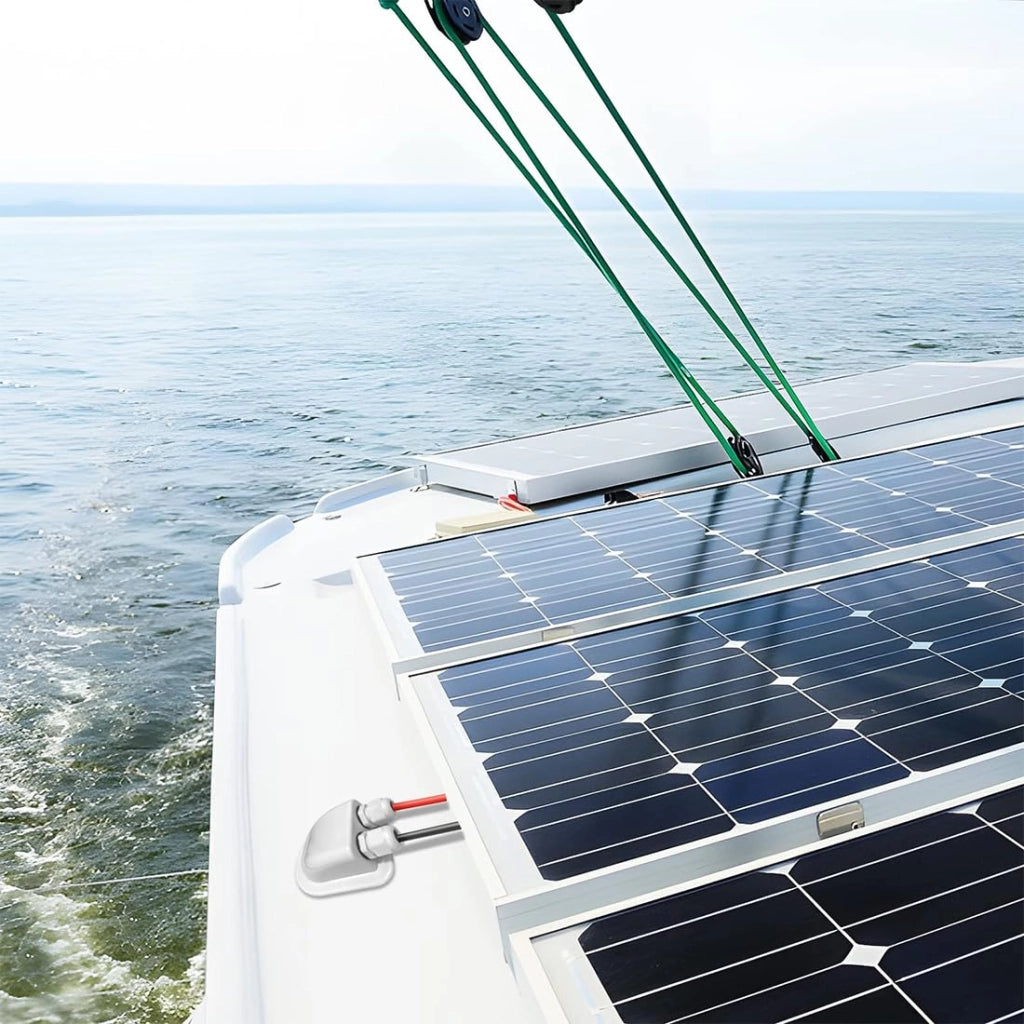 Passacavo solare IP68, a due fori, in ABS, bianco, per camper