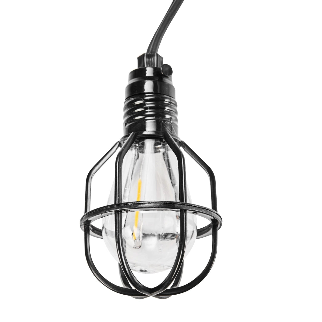 Catena luminosa, 10 LED, colore nero, grado di protezione IP44, cavo di 3 metri, con timer