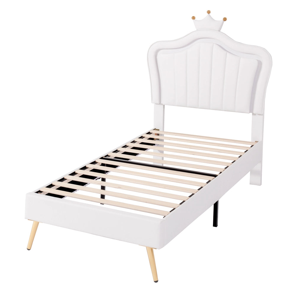 Letto per bambini 90 x 200 cm bianco con testiera a conchiglia