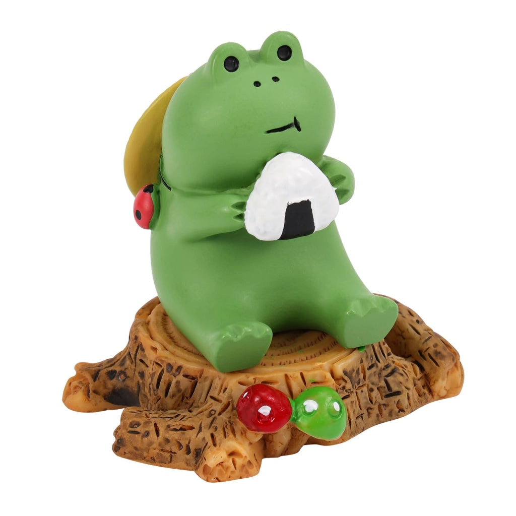 2 piccole statuette a forma di rana, in resina, divertenti, adatte per il giardino e la scrivania